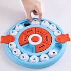 Blue Interactive Pet Puzzle Feeder Toy - Slow Eating & Mental Stimulation Game for Dogs & Cats