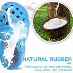 Size S Blue Tough Slipper Dog Chew Toy - Natural Rubber Treat Dispenser & Teeth Cleaner for Interactive Play & Boredom Relief