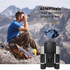 Silver and Black HD Digital Camera Binoculars 8X Zoom - Record Video & Photos with LCD Screen, Starlight Night Vision for Outdoors