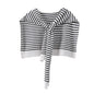 White Chic Striped Knit Tie-Front Shawl - Lightweight Versatile Layering Capelet for Women