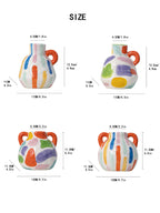 Colorful Charming Hand-Painted Ceramic Vase - Colourful Striped Jug Style Decorative Accent