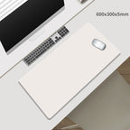 Beige Premium Large Silicone Mouse Pad - Non-Slip, 600x300mm for Office and Gaming
