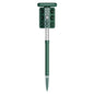 Green Solar Powered Ultrasonic Animal Repeller - Multi-Frequency Pest Deterrent with Motion Sensor, LED Strobe & Illumination Light