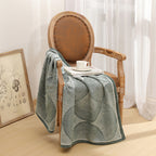 Green Luxurious Paisley Jacquard Throw Blanket - Soft Wool Blend with Tassels, 120x150cm, Lightweight Sofa & Nap Blanket