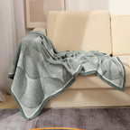 Green Luxurious Paisley Jacquard Throw Blanket - Soft Wool Blend with Tassels, 120x150cm, Lightweight Sofa & Nap Blanket
