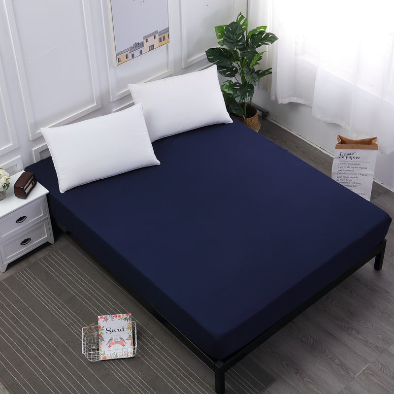 Dark Blue Queen Size Waterproof Fitted Mattress Protector - Soft & Breathable Bed Cover, Hypoallergenic, Deep Pocket (152x190x30cm)