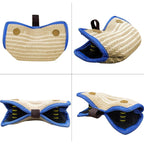Black and Khaki Heavy Duty Jute Dog Bite Pillow - Professional Training Tug Toy with 3 Handles for Schutzhund, K9, Agility & Bite Work