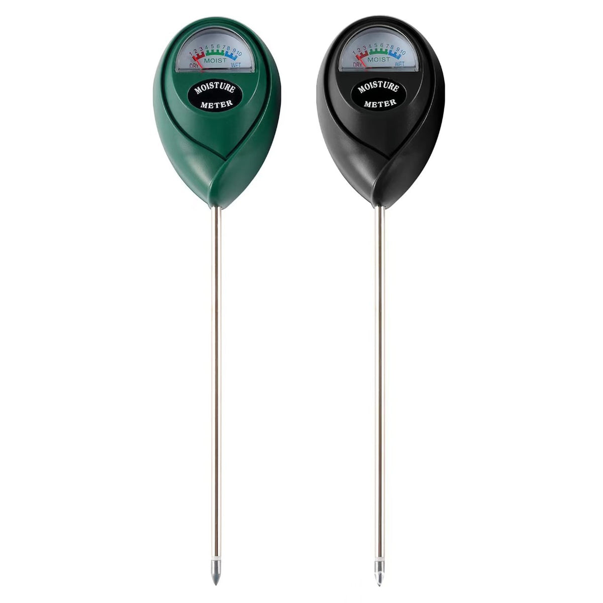 2 Pcs (1 Green + 1 Black) Soil Moisture Meter - Accurate Plant Water Monitor for Garden & Potted Plants, No Batteries Needed