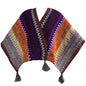 Iridescent Cozy Knitted Poncho Cape - Thick Mohair Blend Winter Shawl Wrap (106x135cm)