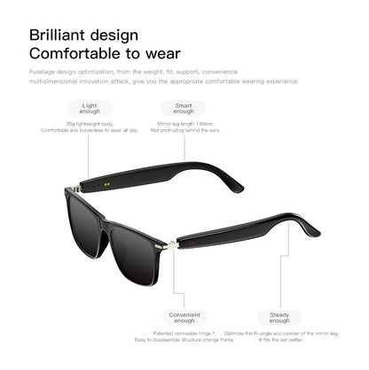 Transparent Smart Bluetooth Audio Sunglasses - Hands-Free Calls & Music Streaming Eyewear