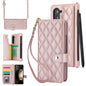 Rose Gold Galaxy Z Fold5 Multi-Functional Leather Wallet Case for Samsung Z Fold Series - Crossbody with Pen Slot, Quilted Design Pen Not Included