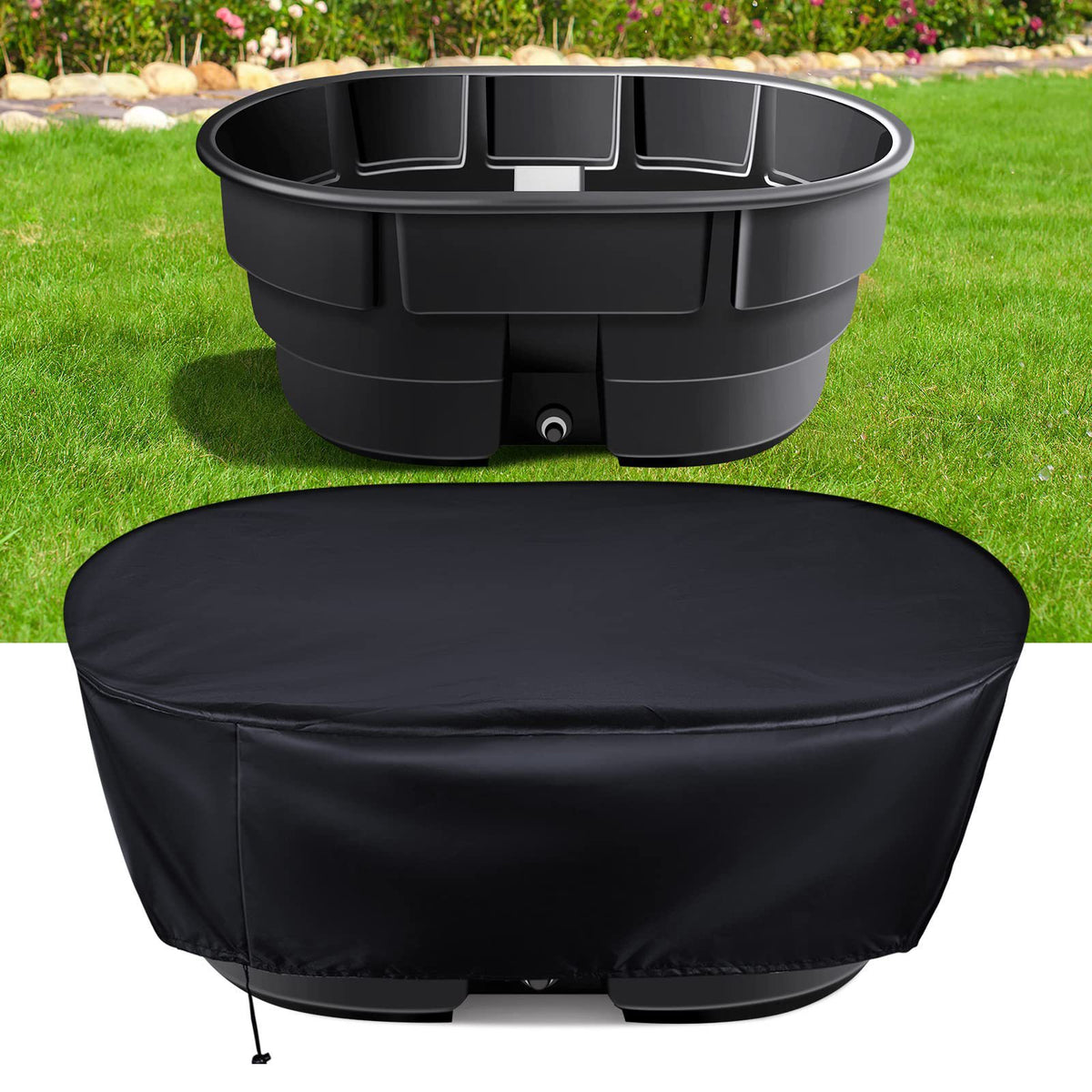 300 Gallons(63.2'Lx69'Wx25'H) Outdoor Gallon Cover Sun Shade for Patio, Pool, and Water Tanks