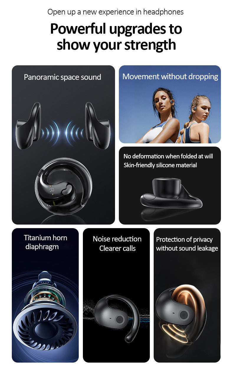 Yellow T2 AI Smart Translation Earbuds - Open-Ear OWS Bluetooth 5.4 Headphones with Simultaneous Interpretation & IPX4 Waterproof