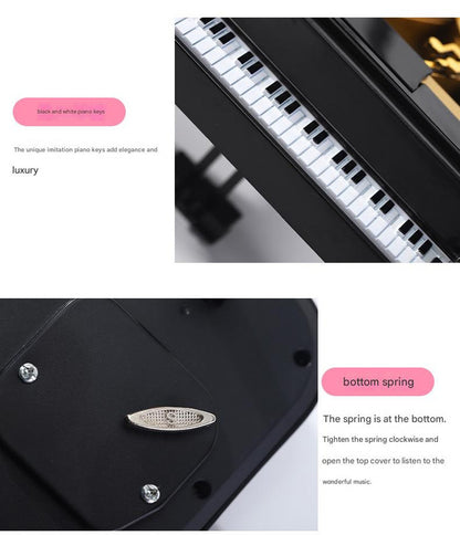 Classical Grand Piano Music Box with Dancing Ballerina(Dancing girl version - pink)
