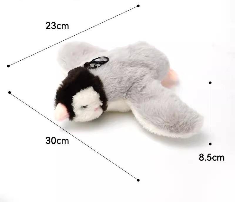 Interactive Flapping Wing Bird Toy for Cats & Dogs,Motion Activated with Sound(Milo Gray Penguin)
