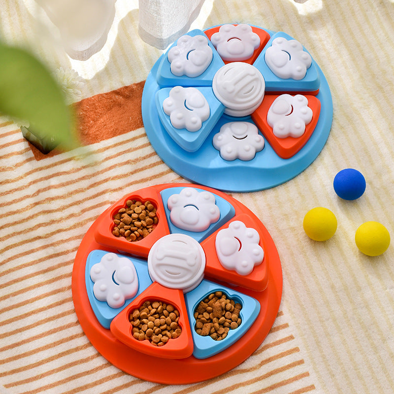 Interactive Dog Puzzle Feeder Toy - IQ Training & Slow Feeder with Anti-Skid Base(red)