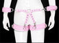 Adjustable PU Leather X-Harness Restraint Set with Cuffs - Playful Bondage Accessory(Pink)