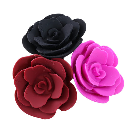 Elegant Rose Silicone Anal Plug - Smooth Tapered Design for Comfortable Play(Purple)