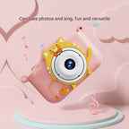 Digital Camera with Cute Cat Silicone Case - Dual Lens, 96MP, HD Screen & Music Playback(blue)