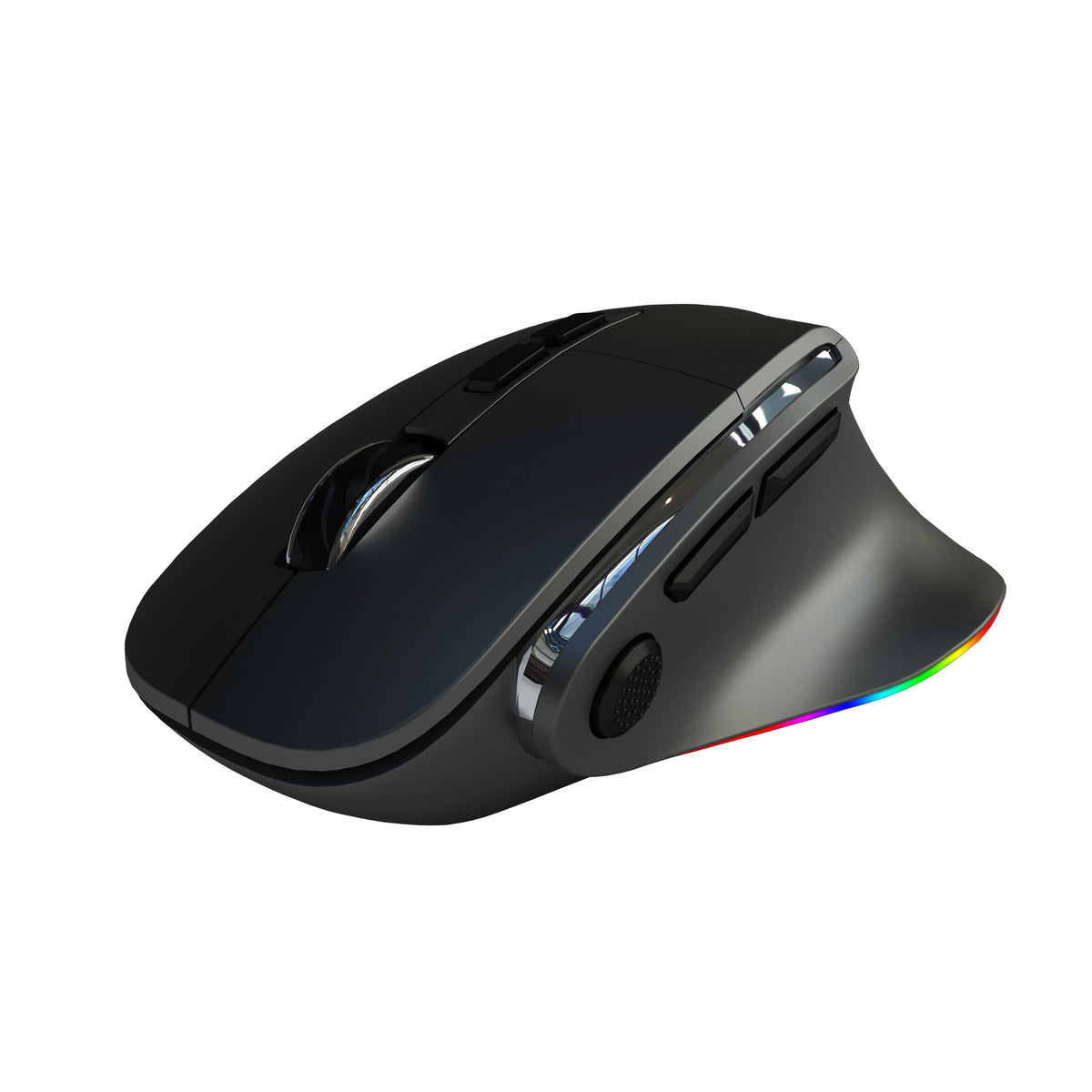 Ergonomic Vertical Wireless Mouse - Dual Mode (2.4G + Bluetooth), RGB Light, Rechargeable 500mAh Battery(black)