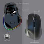 Ergonomic Vertical Wireless Mouse - Dual Mode (2.4G + Bluetooth), RGB Light, Rechargeable 500mAh Battery(White)