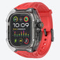 Transparent PC+TPU Sports Watch Strap & Case for Smart Watch - Raised Edge Protection, Wireless Charging Compatible(Red transparent black)