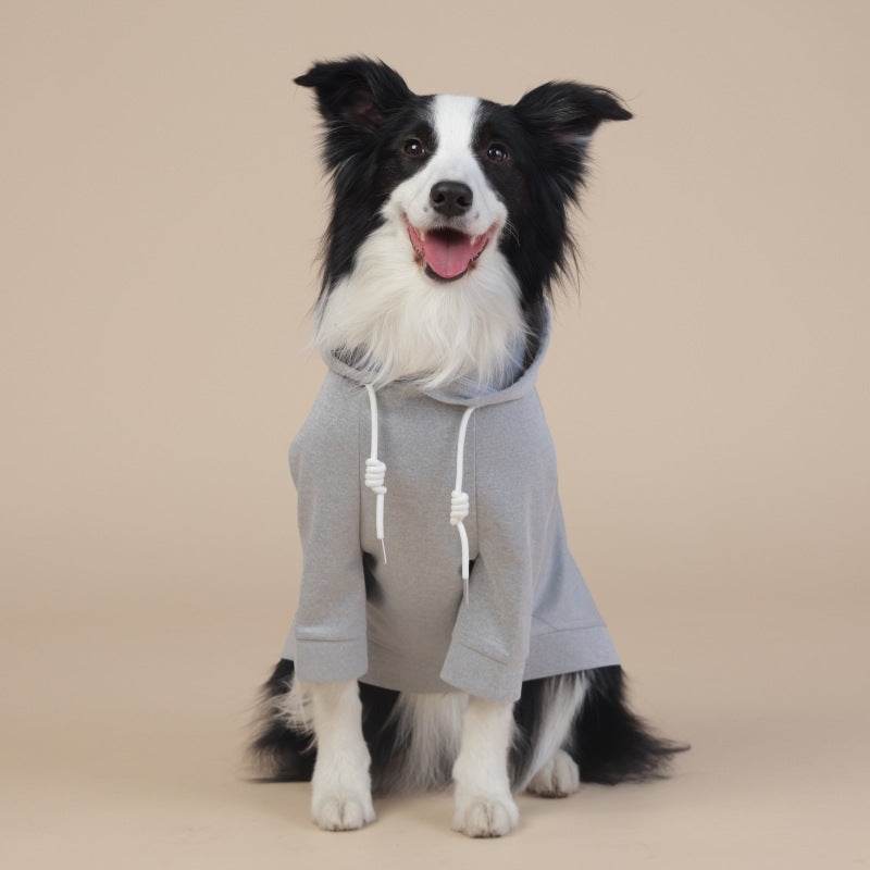 Grey Classic Dog Sweatshirt with Hood & Drawstrings - For Large Dogs (Size : 7XL)
