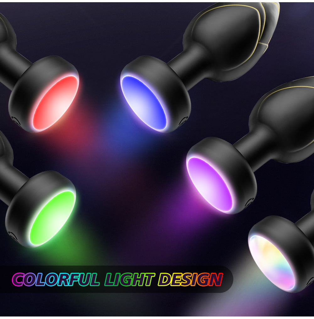 Green Luminous LED Vibrating Anal Plug with Wireless Remote - 10 Speeds, 7 Light Modes, Waterproof Silicone