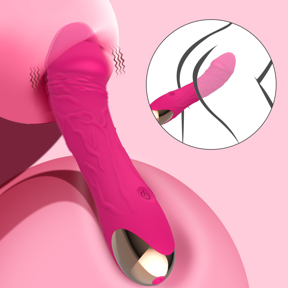 Purple Intense Pleasure G-Spot Vibrator - 20 Speed Rechargeable Silicone Wand with Magnetic Charging
