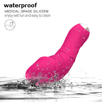 Dark Red Intense Pleasure G-Spot Vibrator - 20 Speed Rechargeable Silicone Wand with Magnetic Charging
