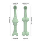 6 x Silicone Pet Toothbrush (3 Fish shape and 3 Bone shape) Beige Gentle Food-Grade Silicone Pet Toothbrush - Promotes Healthy Teeth & Gums for Dogs & Cats