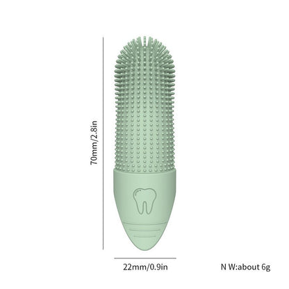 4 Pcs Beige Soft Silicone Pet Finger Toothbrush - Gentle Dental Care for Dogs & Cats, Tartar & Plaque Remover