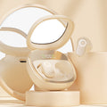 Beige Feather-Light TWS Earbuds - Bluetooth 5.4, Hi-Fi Sound, LED Display Case, 60H+ Playtime, Touch Control