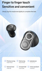 Beige Feather-Light TWS Earbuds - Bluetooth 5.4, Hi-Fi Sound, LED Display Case, 60H+ Playtime, Touch Control