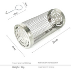 2 Pcs Size S Silver Rolling Stainless Steel BBQ Grill Basket - Cylindrical Grilling Cage for Veggies, Meats & More (304 Food-Grade)