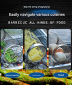 2 Pcs Size S Silver Rolling Stainless Steel BBQ Grill Basket - Cylindrical Grilling Cage for Veggies, Meats & More (304 Food-Grade)