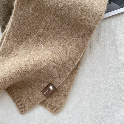 Grey Luxuriously Soft Wool Blend Knit Scarf - Cozy Warm Solid Colour Unisex Winter Essential