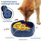 Red,Green and Blue Interactive Dog Puzzle Feeder Bowl - Slow Eating & Mental Stimulation Toy for Small Medium Breeds