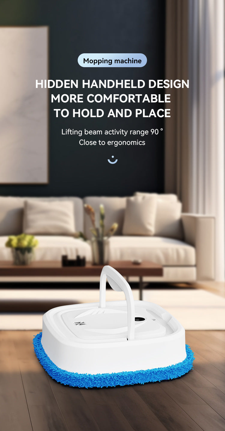 Black Smart Robotic Floor Mop with Humidifier Spray - Ultra-Slim Automatic Wet & Dry Floor Cleaner