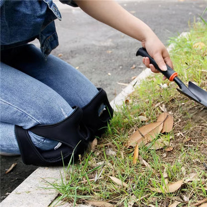 Black Adjustable Gardening Knee Pads - Comfortable Neoprene Knee Protectors for Weeding & Outdoor Work