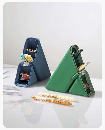 Purple Transforming Silicone Pencil Case - Stand-Up Pen Holder & Stationery Organizer