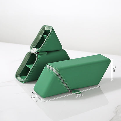 Green Transforming Silicone Pencil Case - Stand-Up Pen Holder & Stationery Organizer