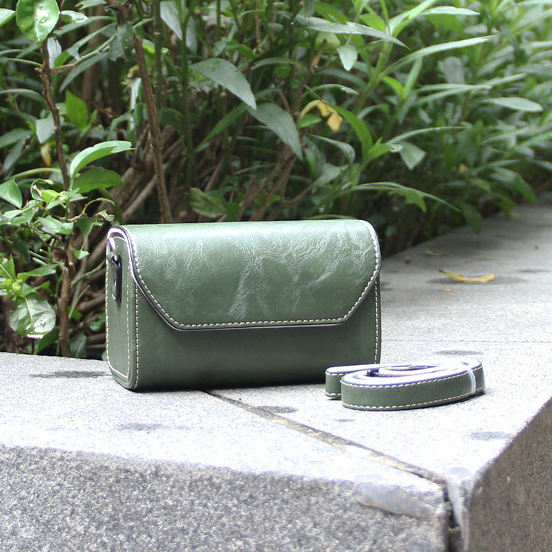 Green PU Leather Camera Bag for Fujifilm X Canon G Olympus PEN - Compact Vintage Design