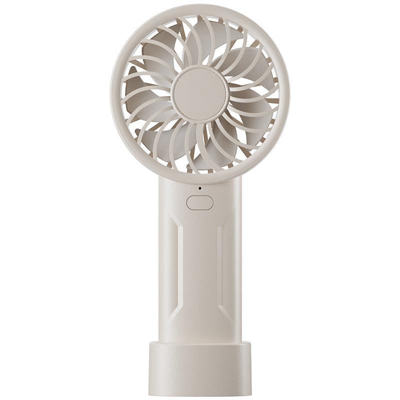 White Mini Portable USB Rechargeable Fan - Quiet Cooling for Desk or Travel