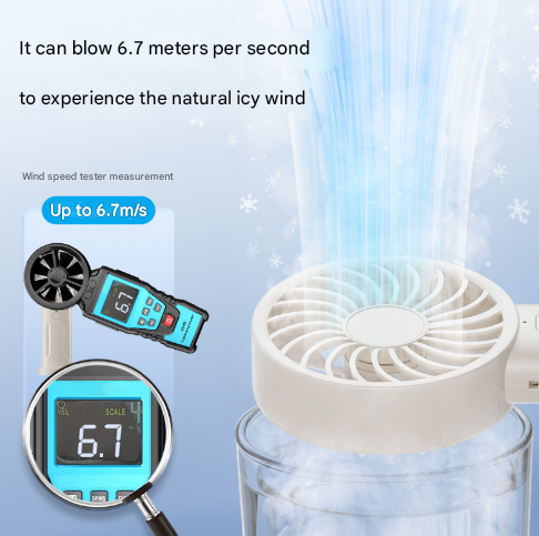 White Mini Portable USB Rechargeable Fan - Quiet Cooling for Desk or Travel