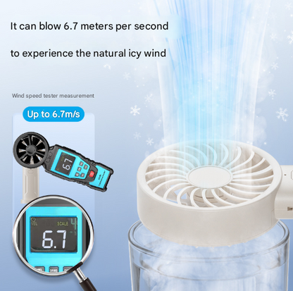 Black Mini Portable USB Rechargeable Fan - Quiet Cooling for Desk or Travel