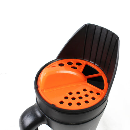 Orange with Black Premium Garden Seeder - Versatile Seed and Salt Spreader