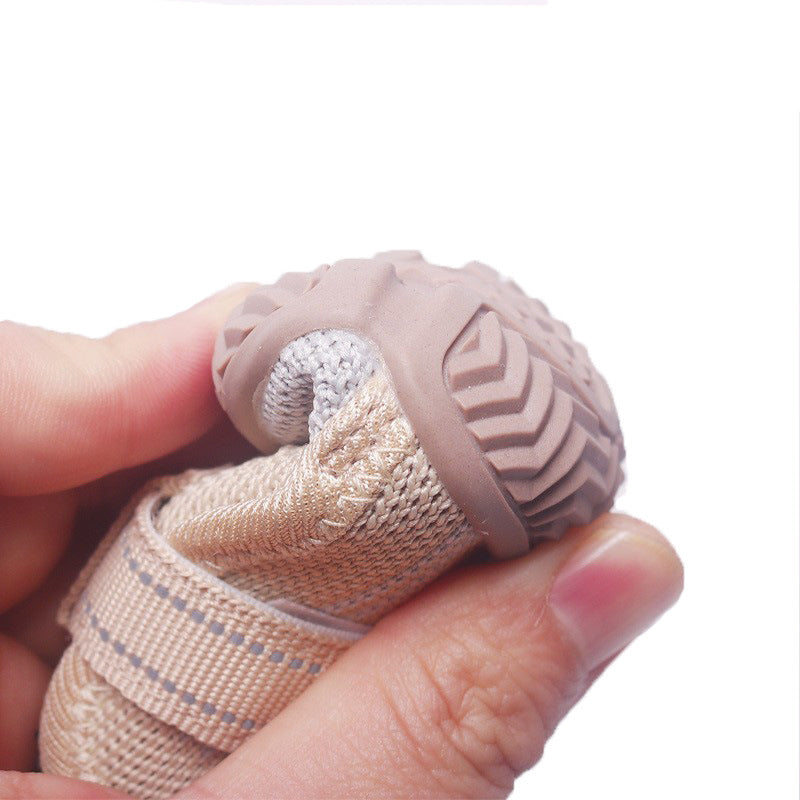 2# Khaki Breathable Woven Dog Shoes for Small to Medium Dogs - Non-Slip, Durable, Anti-Dirty Paw Protectors