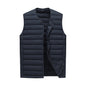 M Navy Blue Men's Lightweight Quilted Puffer Vest - Ideal Sleeveless Jacket for Winter Layering