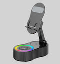Black Magic Induction Speaker & Adjustable Phone Stand with RGB Lights